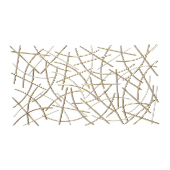 Contemporary Home Living Curved Metal Abstract Wall Decoration - 44.25" - Gold