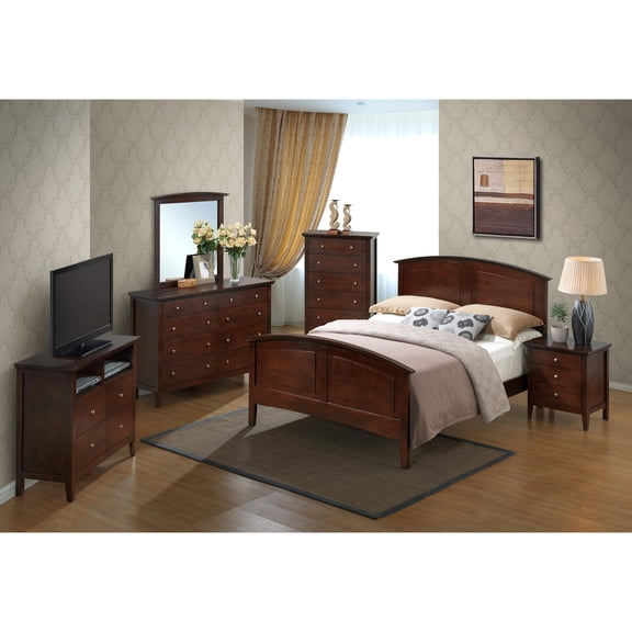 Contemporary Home Living Curved Rail King Panel Bed - 85" - Brown