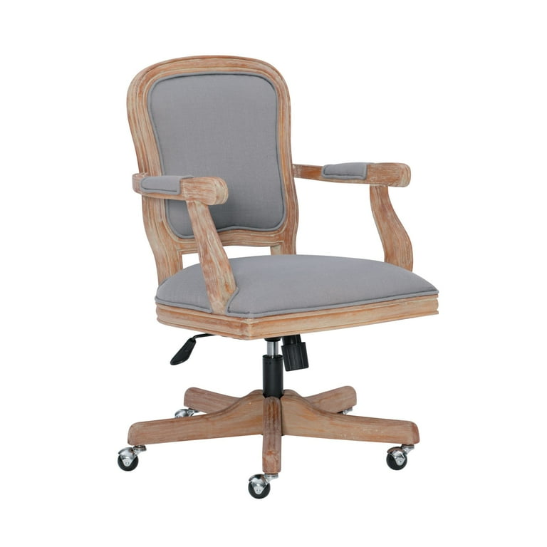 Contemporary Home Living Farmhouse Adjustable Office Chair 41.25 Gray and Brown