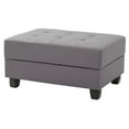 thumbnail image 1 of Contemporary Home Living Faux Leather Upholstered Storage Ottoman - 37" - Gray, 1 of 6