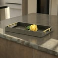 thumbnail image 1 of Contemporary Home Living Fish Scale Rectangular Serving Tray - 15.75" - Black and Gold, 1 of 9