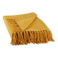 thumbnail image 1 of Contemporary Home Living Gold Solid Ribbed Rectangular Cotton Decorative Throw 50" x 60", 1 of 3