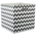 thumbnail image 1 of Contemporary Home Living Gray Polyester Cube Storage Bin with Chevron Design 11", 1 of 2