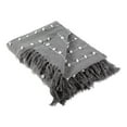 thumbnail image 1 of Contemporary Home Living Gray and White Striped Rectangular Woven Loop Cotton Decorative Throw 50" x, 1 of 3