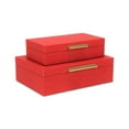 thumbnail image 1 of Contemporary Home Living Handcrafted Faux Shagreen Decorative Boxes - 11.75" - Red and Gold - Set of, 1 of 9