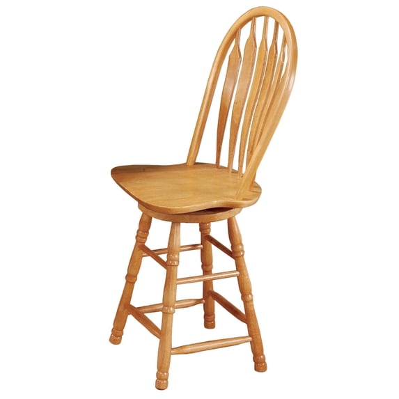 Contemporary Home Living High Back Wooden Swivel Bar Stool - 44.5" - Light Brown