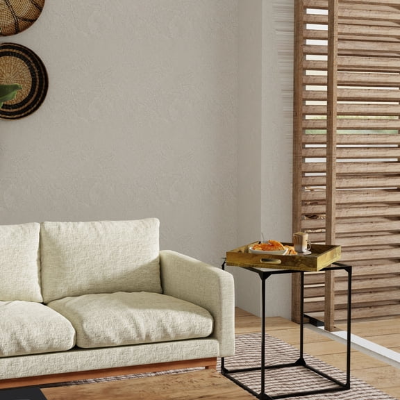 Contemporary Home Living Metal Rectangular Tray Table - 28.5" - Black and Brown