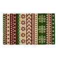 thumbnail image 1 of Contemporary Home Living Nordic Striped Rectangular Doormat - 18" x 30" - Red  and Green, 1 of 3