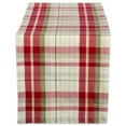 thumbnail image 1 of Contemporary Home Living Orchard Plaid Cotton Table Runner - 108" - Cream and Red, 1 of 8