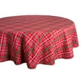 thumbnail image 1 of Contemporary Home Living Plaid Round Cotton Christmas Tablecloth - 70" - Red and Green, 1 of 3