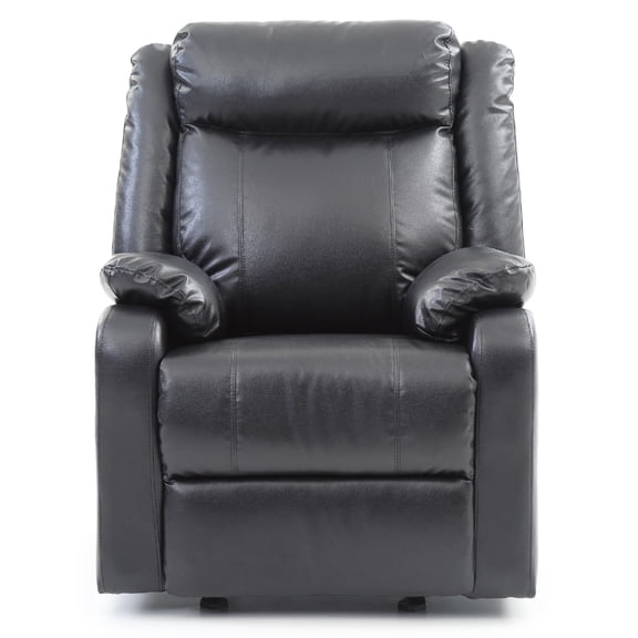 Contemporary Home Living Reclining Upholstered Accent Chair with Padded Arms - 40" - Black