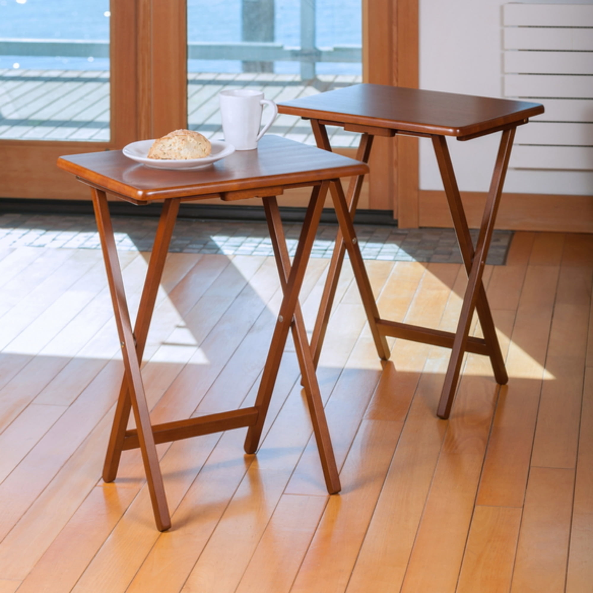 Contemporary Home Living Rectangular Folding Snack Tables - 29