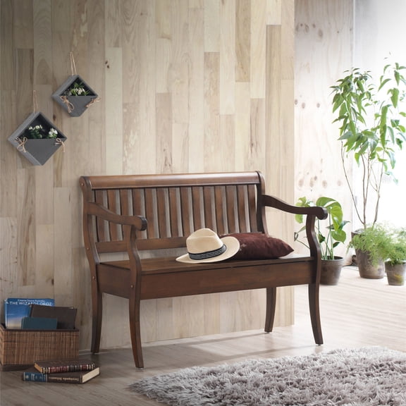 Contemporary Home Living Rectangular Storage Bench - 42.25" - Brown