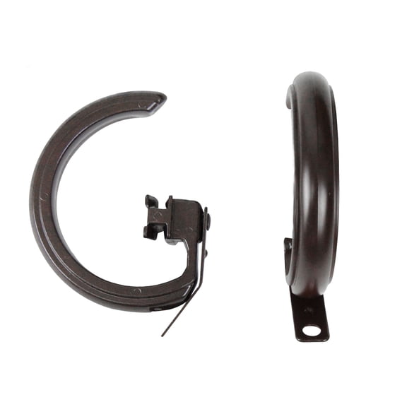 Contemporary Home Living Set of 10 Brown G-Shaped Rings for Decorative Traverse Rods 5"