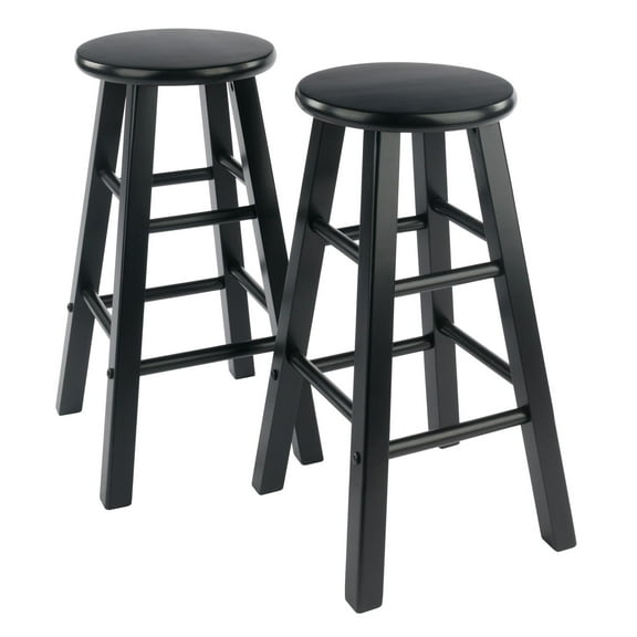 Contemporary Home Living Set of 2 Black Contemporary Counter Stools 23.75"