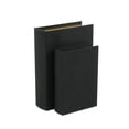 thumbnail image 1 of Contemporary Home Living Set of 2 Black and Gold Rectangular Book Storage Boxes 11", 1 of 5