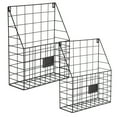 thumbnail image 1 of Contemporary Home Living Set of 2 Bronze Wire Wall File Basket Storage, 45", 1 of 4