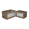 thumbnail image 1 of Set of 2 Brown and Gray Handcrafted Rectangular Storage Crates 16.25", 1 of 7