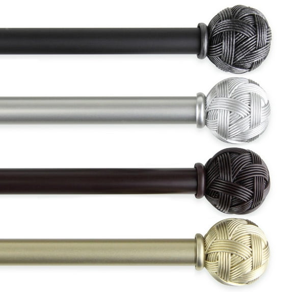 Contemporary Home Living Set of 2 Gold Solid Elegant Side Curtain Rods 50"