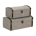 thumbnail image 1 of Contemporary Home Living Set of 2 Gray and Black Rounded Trunk Storage, 11.75", 1 of 7