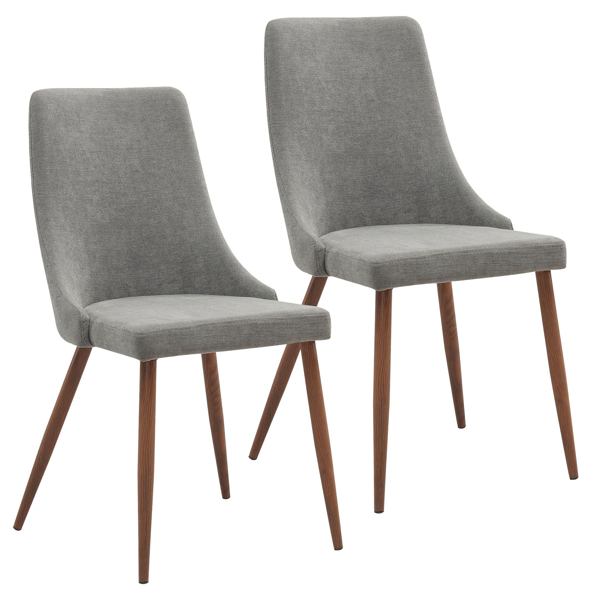Contemporary Home Living Set of 2 Gray and Brown Contemporary Side Chairs 35.75"