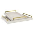 thumbnail image 1 of Contemporary Home Living Set of 2 Rectangular Linen Tray with Handles 17.75", 1 of 4