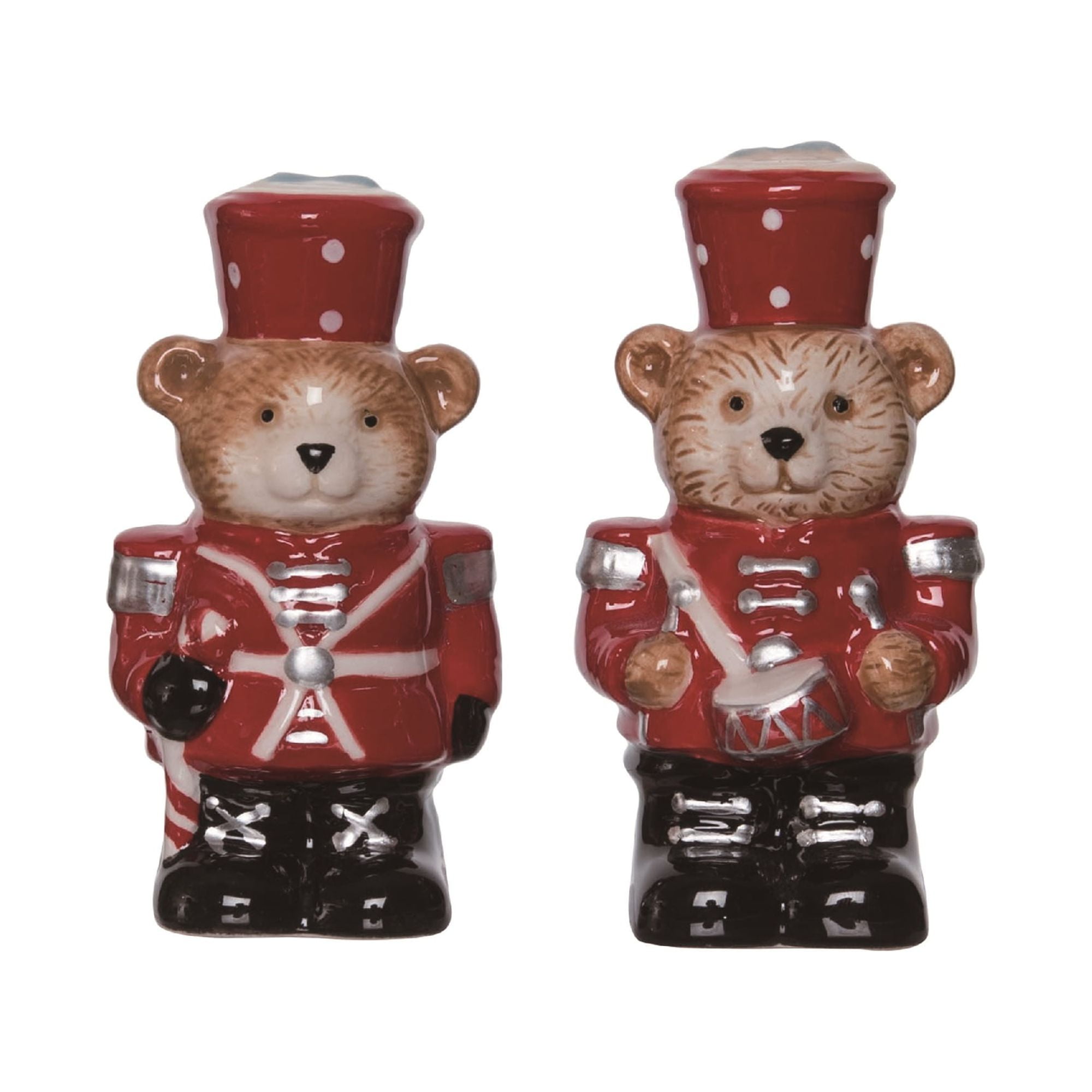 Contemporary Home Living Set of 2 Red and Brown Bear Nutcracker