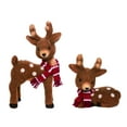 thumbnail image 1 of Contemporary Home Living Set of 2 Red and Brown Retro Deer Christmas Figurines 13", 1 of 1