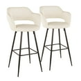thumbnail image 1 of Contemporary Home Living Set of 2 White Leather and Black Upholstered Margarite Bar Stool, 40.50”, 1 of 5