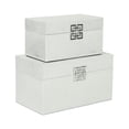 thumbnail image 1 of Contemporary Home Living Set of 2 White Rectangular Shagreen Storage Boxes 12", 1 of 8