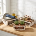 thumbnail image 1 of Contemporary Home Living Set of 3 Distressed Taper Storage Baskets with Wire Panels 12.5", 1 of 8