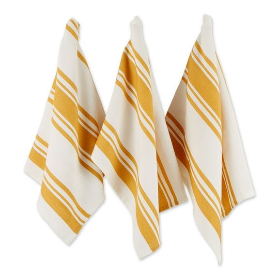 Honey Gold Chef Stripe Blue Dishtowel (Set of 3)