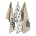 thumbnail image 1 of Contemporary Home Living Set of 3 Rectangular Assorted Absorbent Dishtowel with Sea Fair Design, 28", 1 of 8