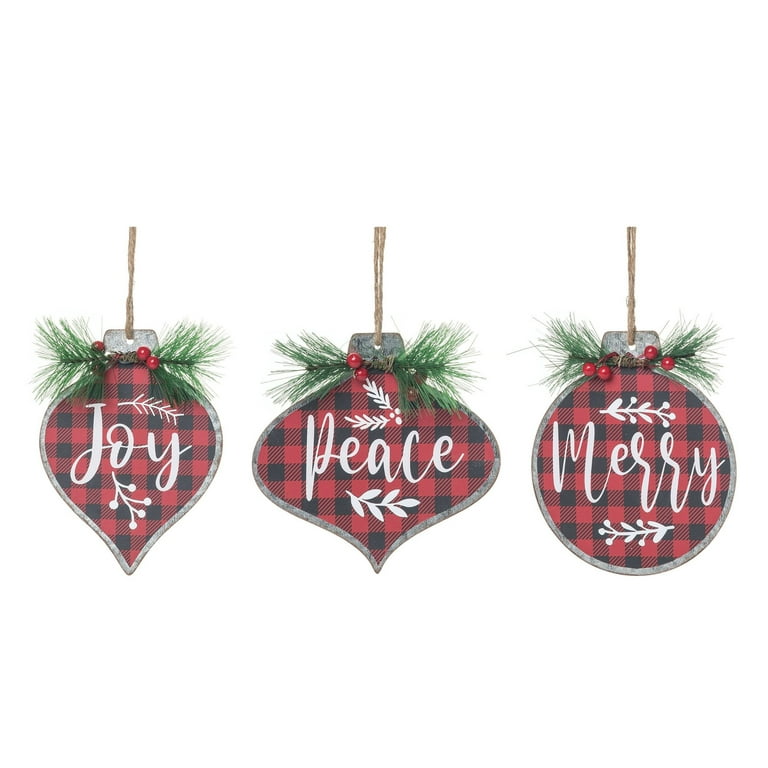Rustic Heart Ornaments Set of 3