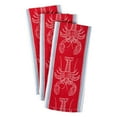 thumbnail image 1 of Contemporary Home Living Set of 3 Red and White Lobster Jacquard Rectangular Dishtowels 28", 1 of 2