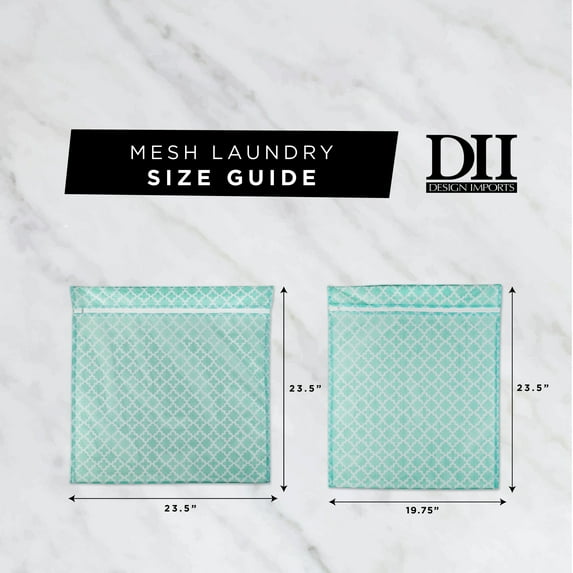 Contemporary Home Living Set of 4 Aqua Blue and White Moroccan Trellis Mesh Laundry Bags 23.5"