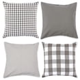 thumbnail image 1 of Contemporary Home Living Set of 4 Assorted Gray and White Checkered Pillow Covers, 1 of 1
