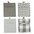 thumbnail image 1 of Contemporary Home Living Assorted Quilted Cotton Kitchen Potholders - 9" - Gray and White - Set of 4, 1 of 3