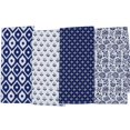 thumbnail image 1 of Contemporary Home Living Floral Damask Cotton Kitchen Dish Towels - 28" - Blue and White - Set of 4, 1 of 2