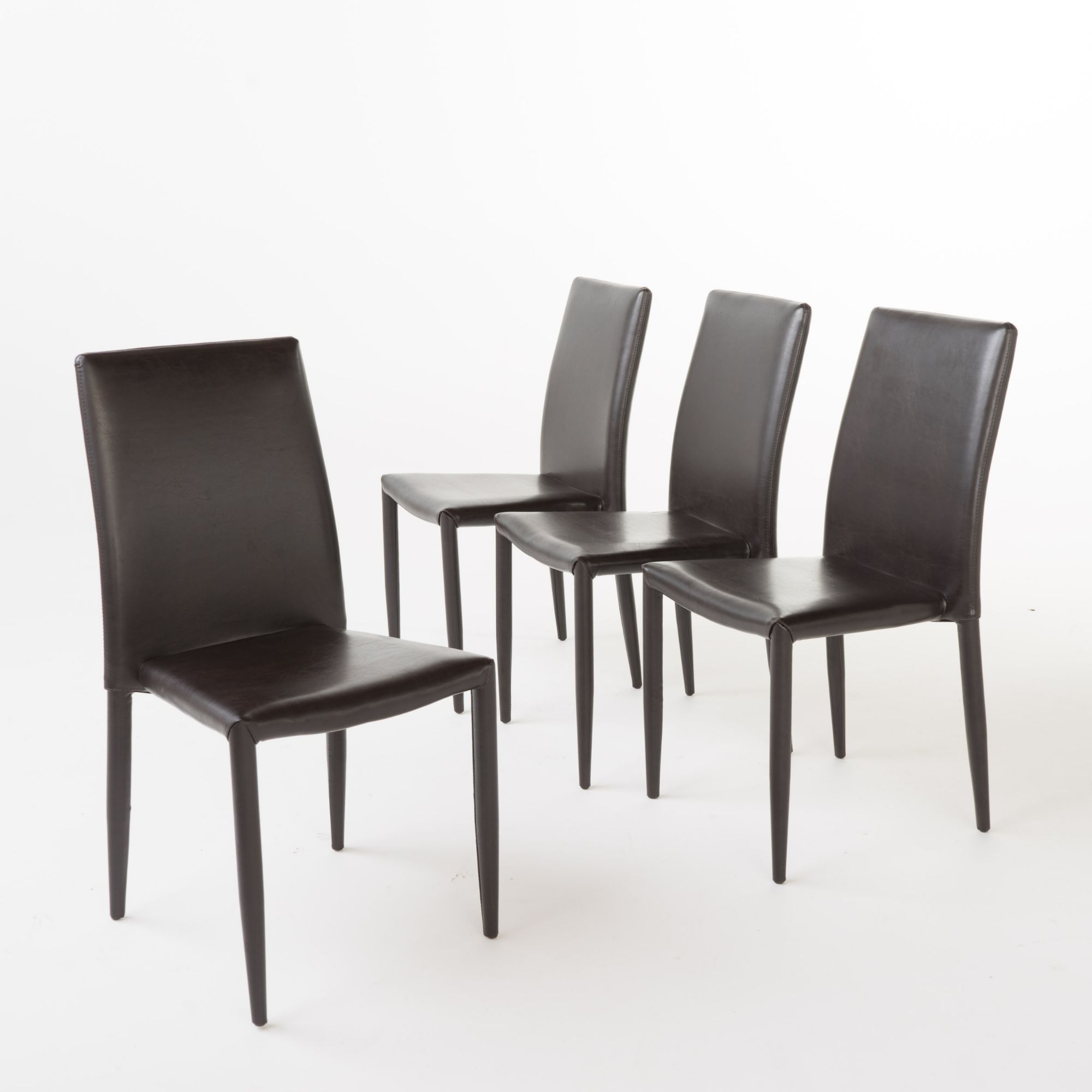 Contemporary Home Living Set of 4 Brown Contemporary Stackable Dining
