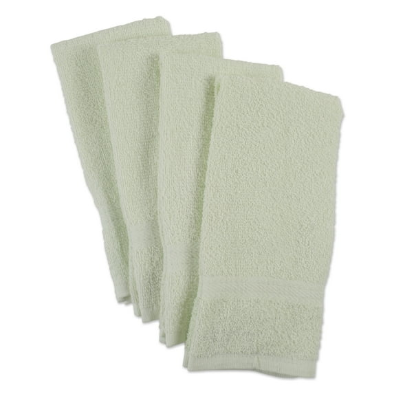 Contemporary Home Living Set of 4 Green Rectangular Hand Towel 25"