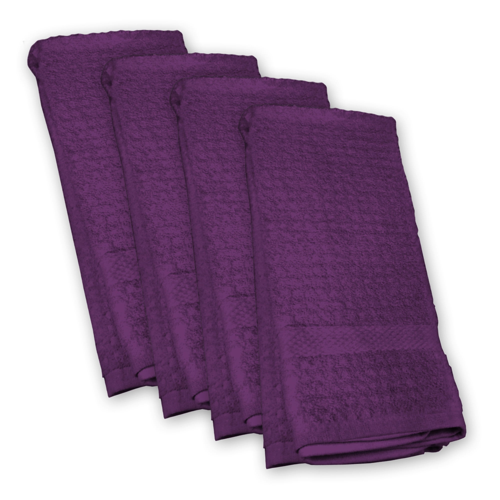 Double Layer Striped Dishcloths - Purple (Set of 4)