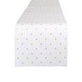 thumbnail image 1 of Contemporary Home Living Shimmering Polka Dots Cotton Table Runner - 72" - White and Gold, 1 of 7