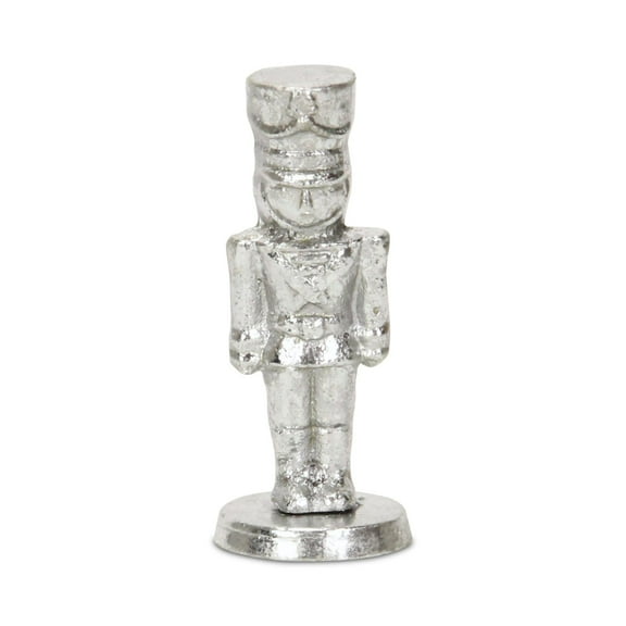 Contemporary Home Living Small Christmas Nutcracker Cast Iron Tabletop Figurine - 5.5" - Silver