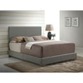 thumbnail image 1 of Contemporary Home Living Solid Faux Leather Upholstered Panel Full Bed - 81" - Gray, 1 of 3
