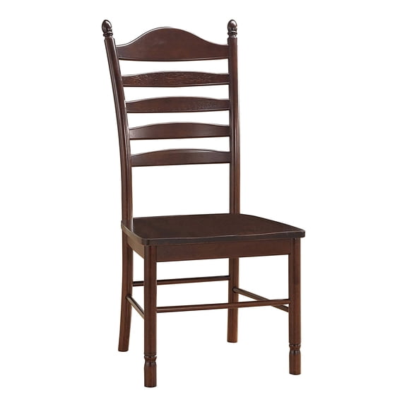 Contemporary Home Living Solid Ladder Back Dining Chair - 42" - Espresso Brown