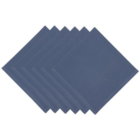 Contemporary Home Living Solid Oversized Square Dining Napkins - 20" - Blue - Set of 6