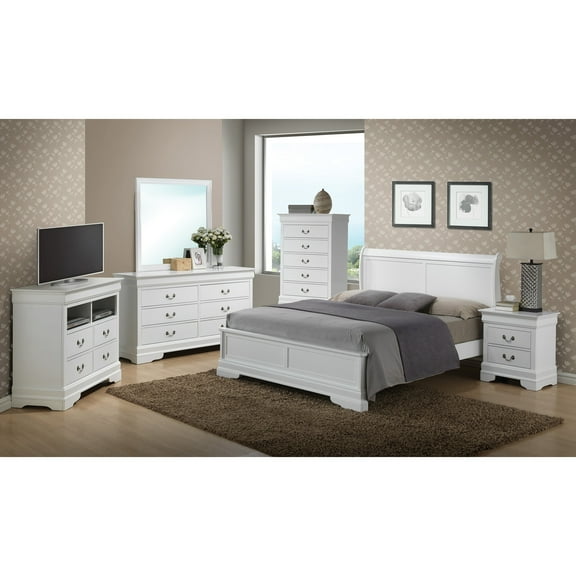 Contemporary Home Living Solid Pine Sleigh Bed Twin Frame - 84" - White