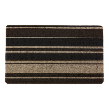 Neutral Stripe Tufted Loop Textilene Mat 17.75x29.5 inches