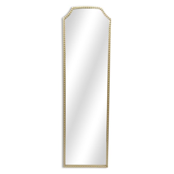 Contemporary Home Living Studded Metal Frame Floor Mirror - 63.75" - Gold